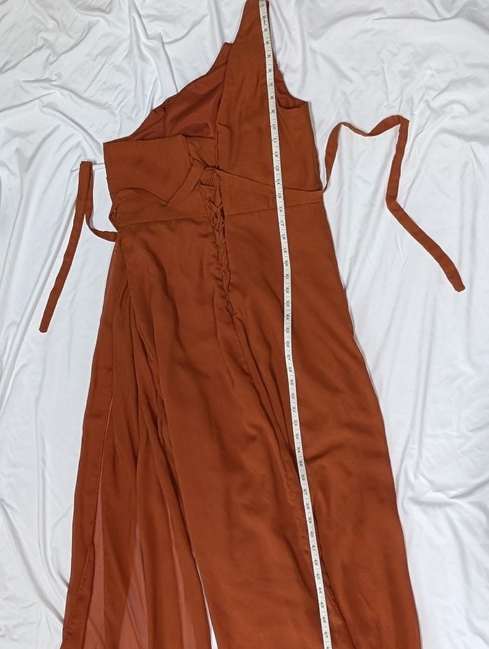 One-Shoulder Rust Colored Dress - Picture 7 of 12